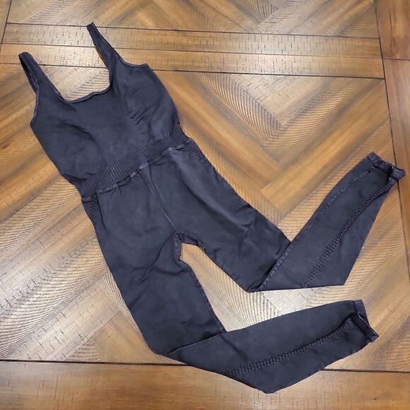 Free People Good Karma Onesie Washed Black XS/S - Picture 1 of 4